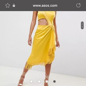 Cut out wide fringe dress